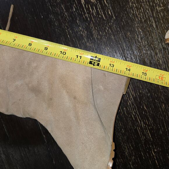 Colin Stuart Tan Suede Leather Slip ON Back Laced Wedge Boot Size 8 - Picture 10 of 10